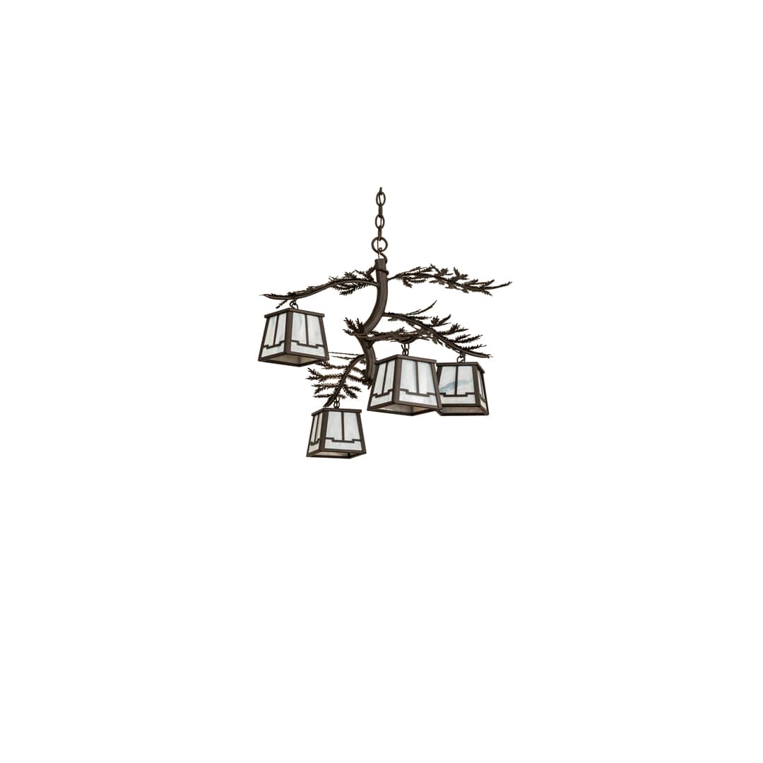 Pine Branch 4 Light 26" Wide Chandelier