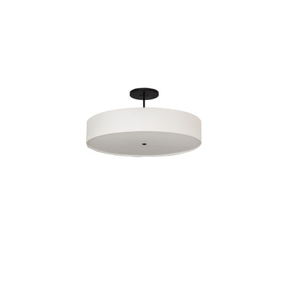 Cilindro 6 Light 42" Wide Semi-Flush Drum Ceiling Fixture with White Shade - Bronze Finish