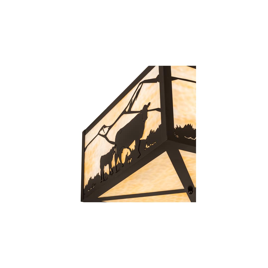 Calf and Cow 4 Light 34" Wide Semi-Flush Square Ceiling Fixture