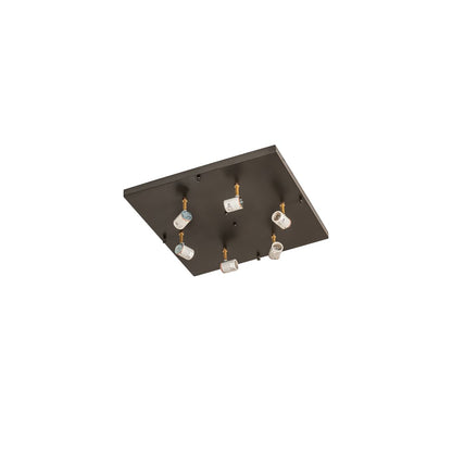 Hyde Park Winter Pine 6 Light 29" Wide Flush Mount Square Ceiling Fixture