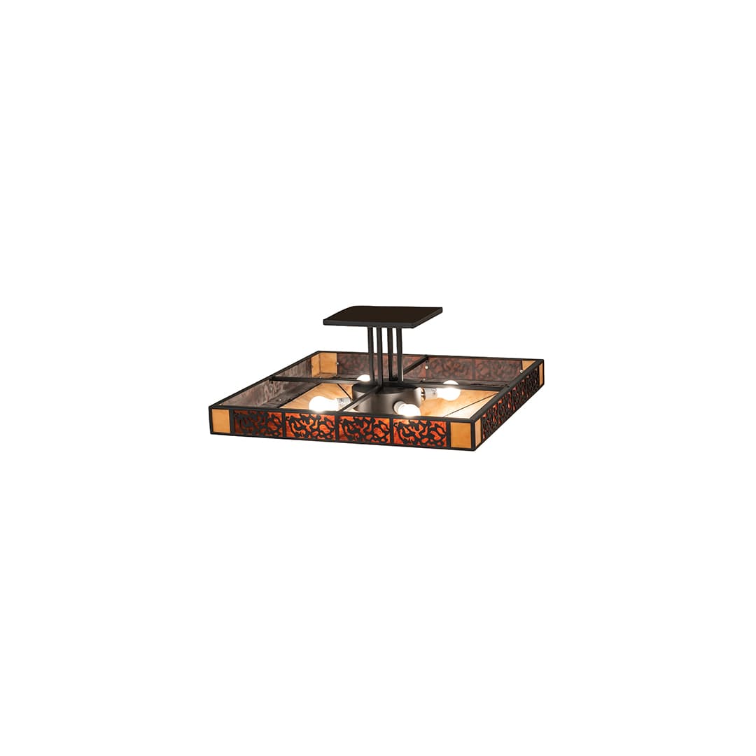 Zuvan 4 Light 43" Wide Semi-Flush Square Ceiling Fixture