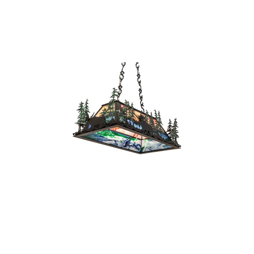 6 Light 36" Wide Abstract Linear Pendant