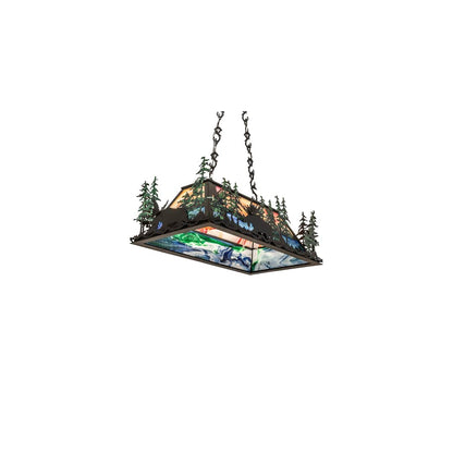 6 Light 36" Wide Abstract Linear Pendant