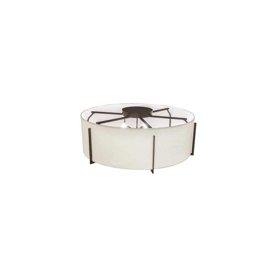 Cilindro Structure 6 Light 42" Wide Semi-Flush Drum Ceiling Fixture