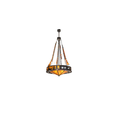 8 Light 48" Wide Abstract Pendant