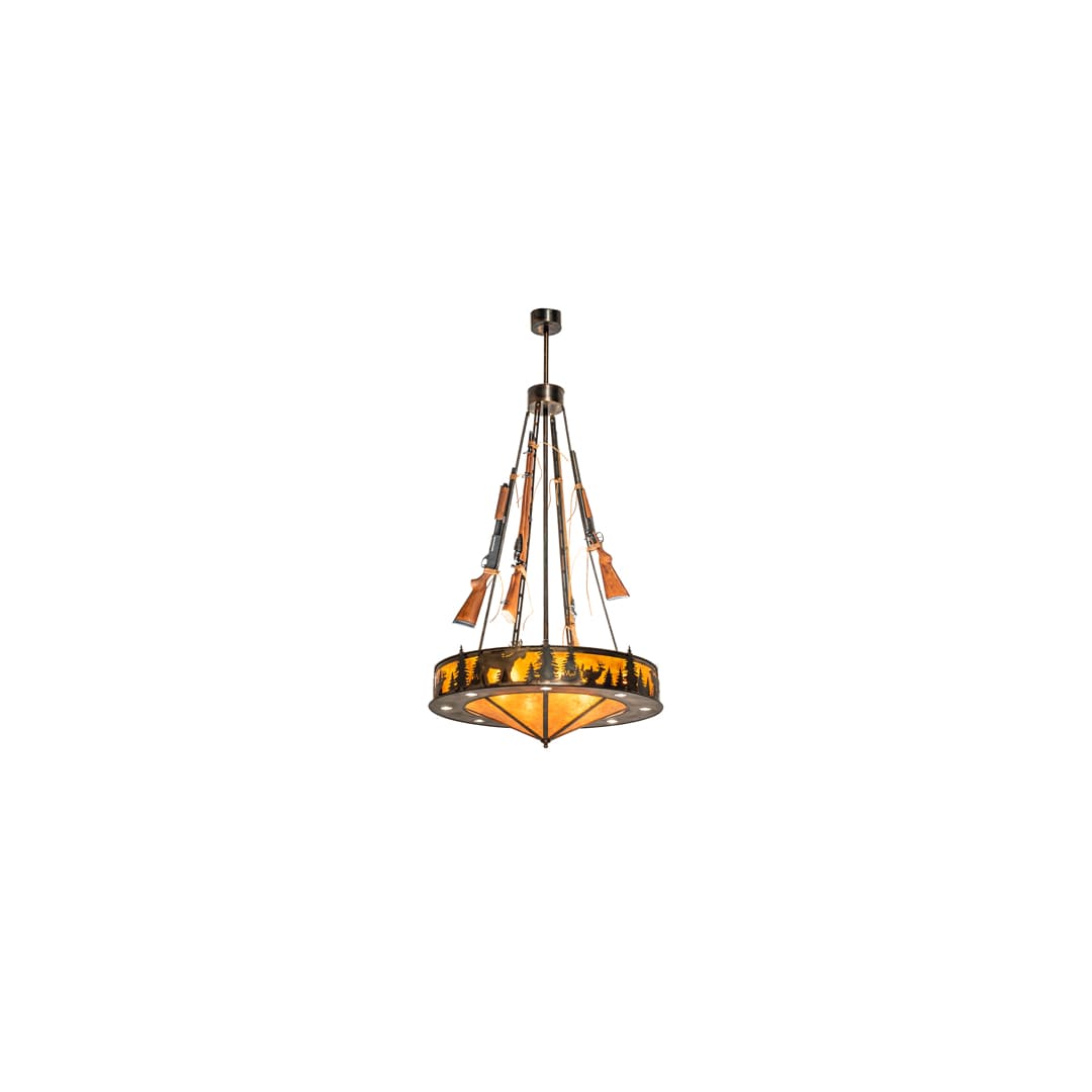 8 Light 48" Wide Abstract Pendant