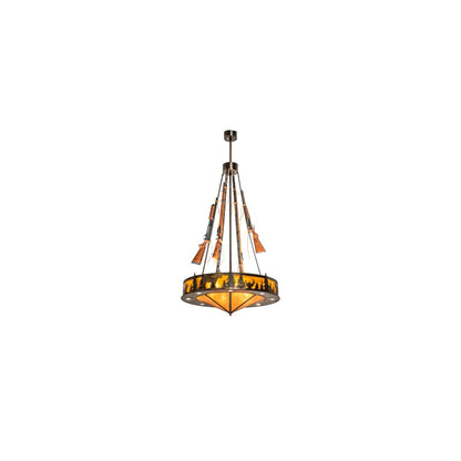 8 Light 48" Wide Abstract Pendant
