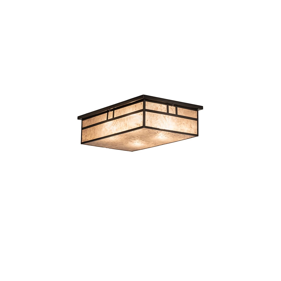 Hyde Park Double Bar Mission 4 Light 36" Wide Flush Mount Ceiling Fixture