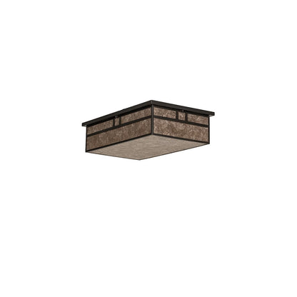 Hyde Park Double Bar Mission 4 Light 36" Wide Flush Mount Ceiling Fixture