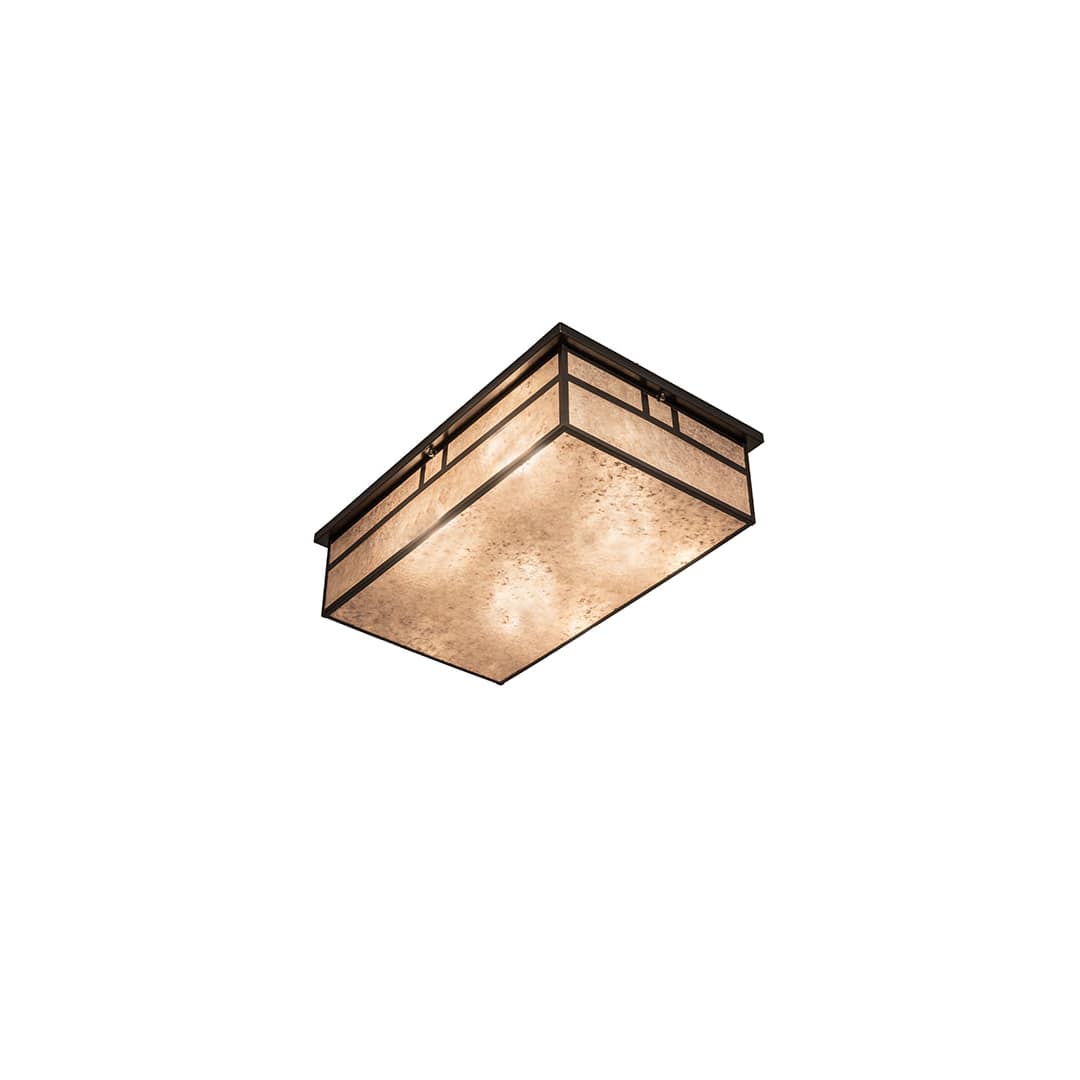 Hyde Park Double Bar Mission 4 Light 36" Wide Flush Mount Ceiling Fixture