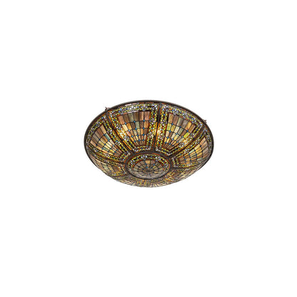 Fleur-de-lis 8 Light 40" Wide Semi-Flush Bowl Ceiling Fixture - Mahogany Bronze Finish