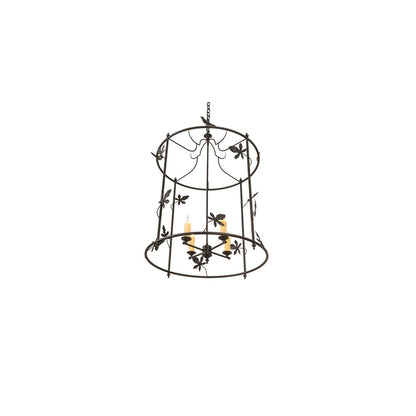 4 Light 25" Wide Taper Candle Pendant