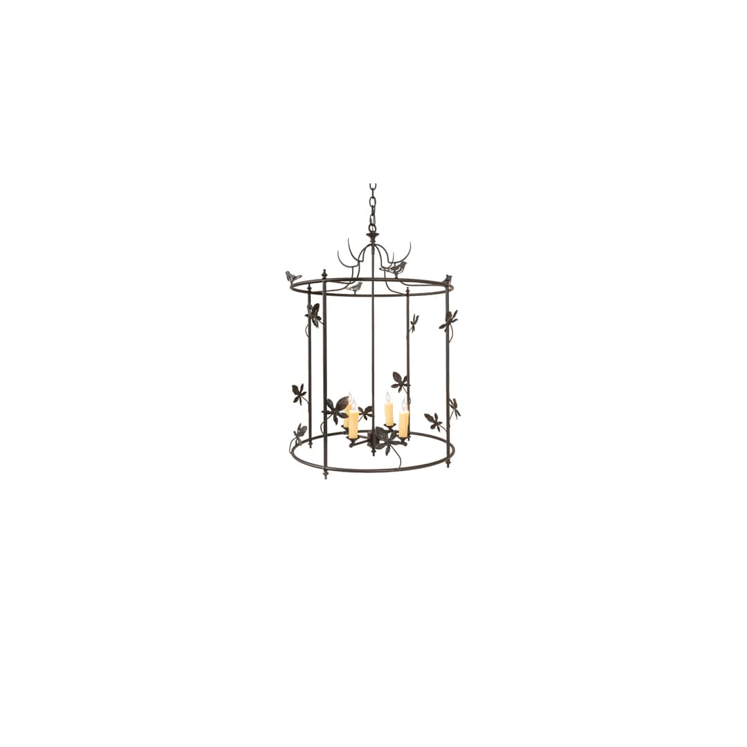 4 Light 25" Wide Taper Candle Pendant
