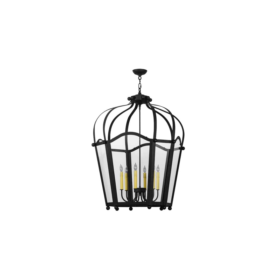 6 Light 33" Wide Taper Candle Pendant