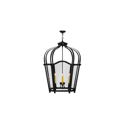6 Light 33" Wide Taper Candle Pendant