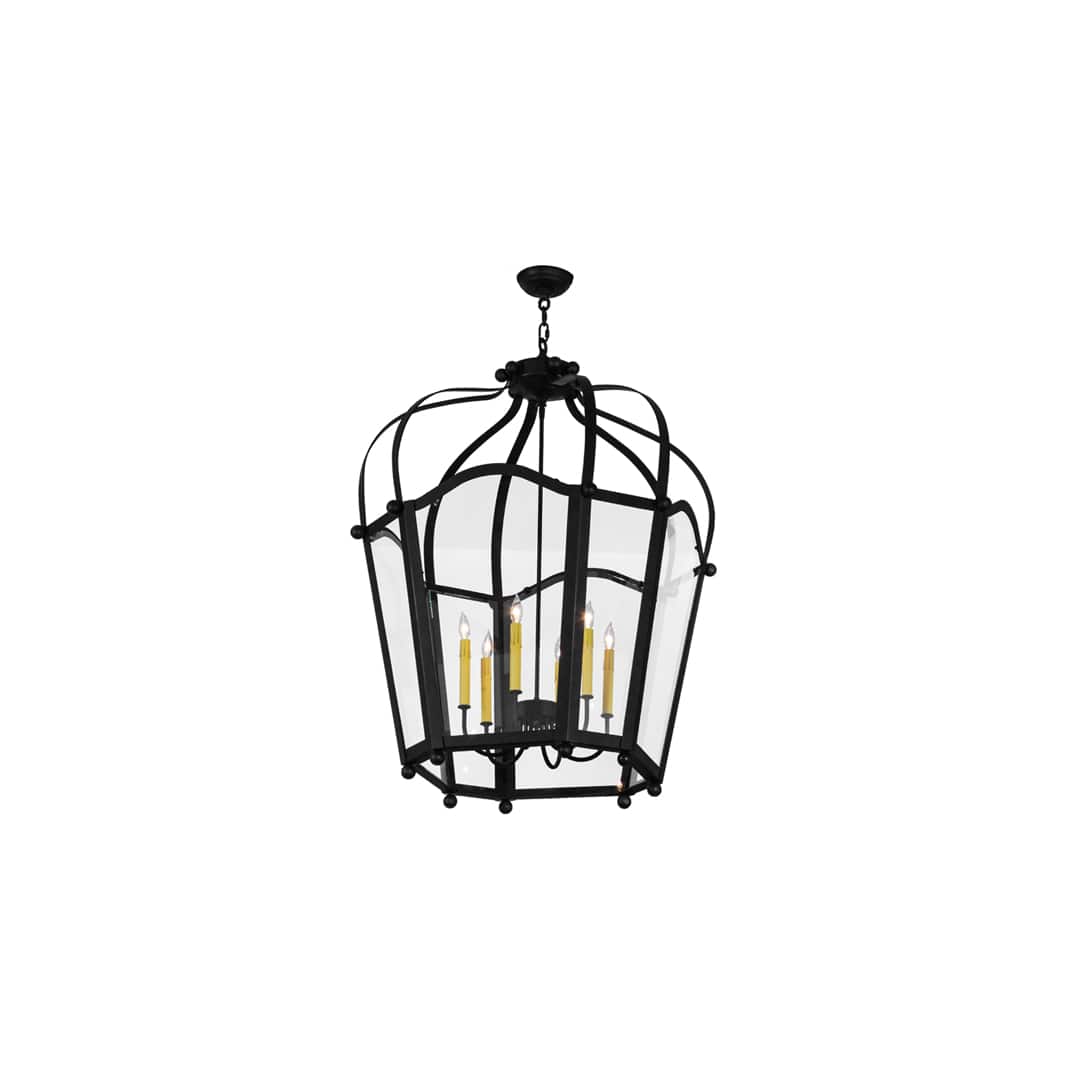 6 Light 33" Wide Taper Candle Pendant
