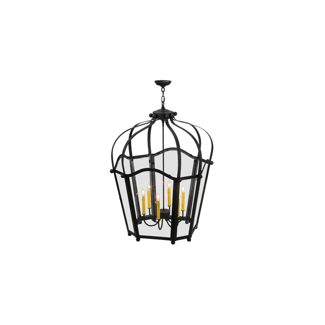 6 Light 33" Wide Taper Candle Pendant