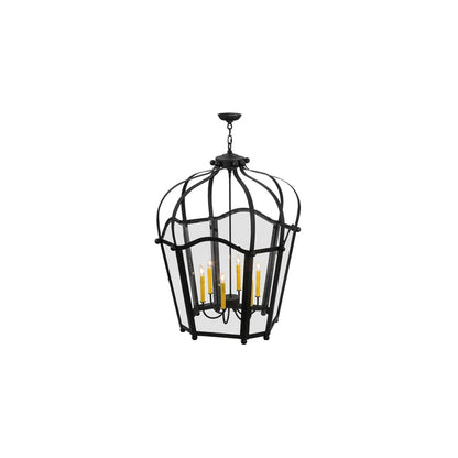 6 Light 33" Wide Taper Candle Pendant