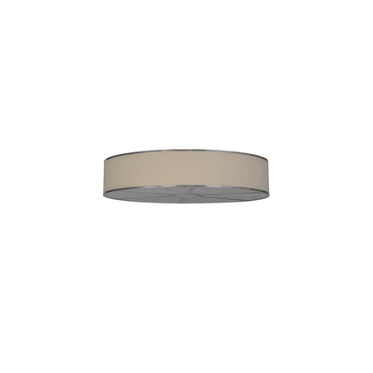 Cilindro 8 Light 48" Wide Semi-Flush Drum Ceiling Fixture with Natural Beige Shade - Nickel Finish