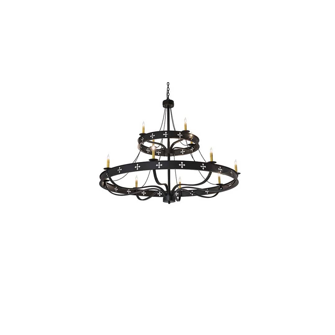 Byzantine 12 Light 60" Wide Taper Candle Style Chandelier
