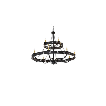 Byzantine 12 Light 60" Wide Taper Candle Style Chandelier