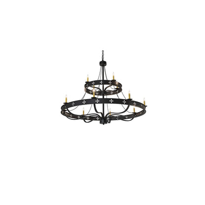 Byzantine 12 Light 60" Wide Taper Candle Style Chandelier