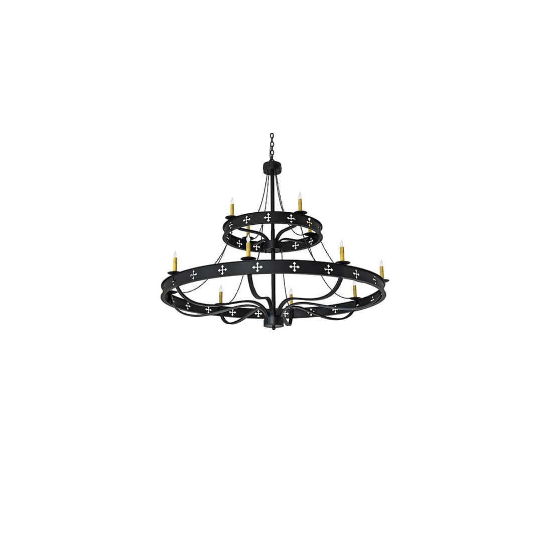 Byzantine 12 Light 60" Wide Taper Candle Style Chandelier