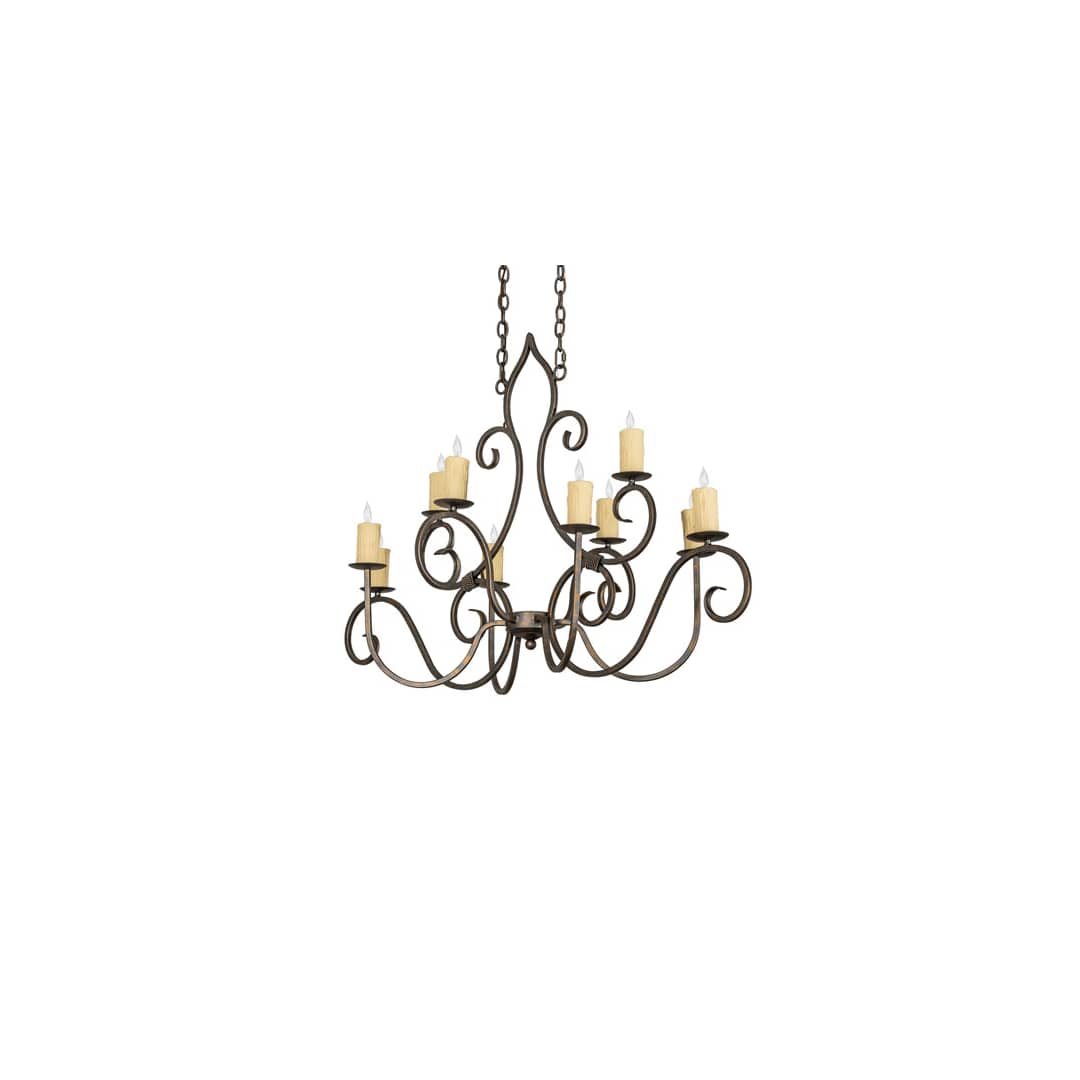 Long Clifton 10 Light 28" Wide Taper Candle Style Chandelier