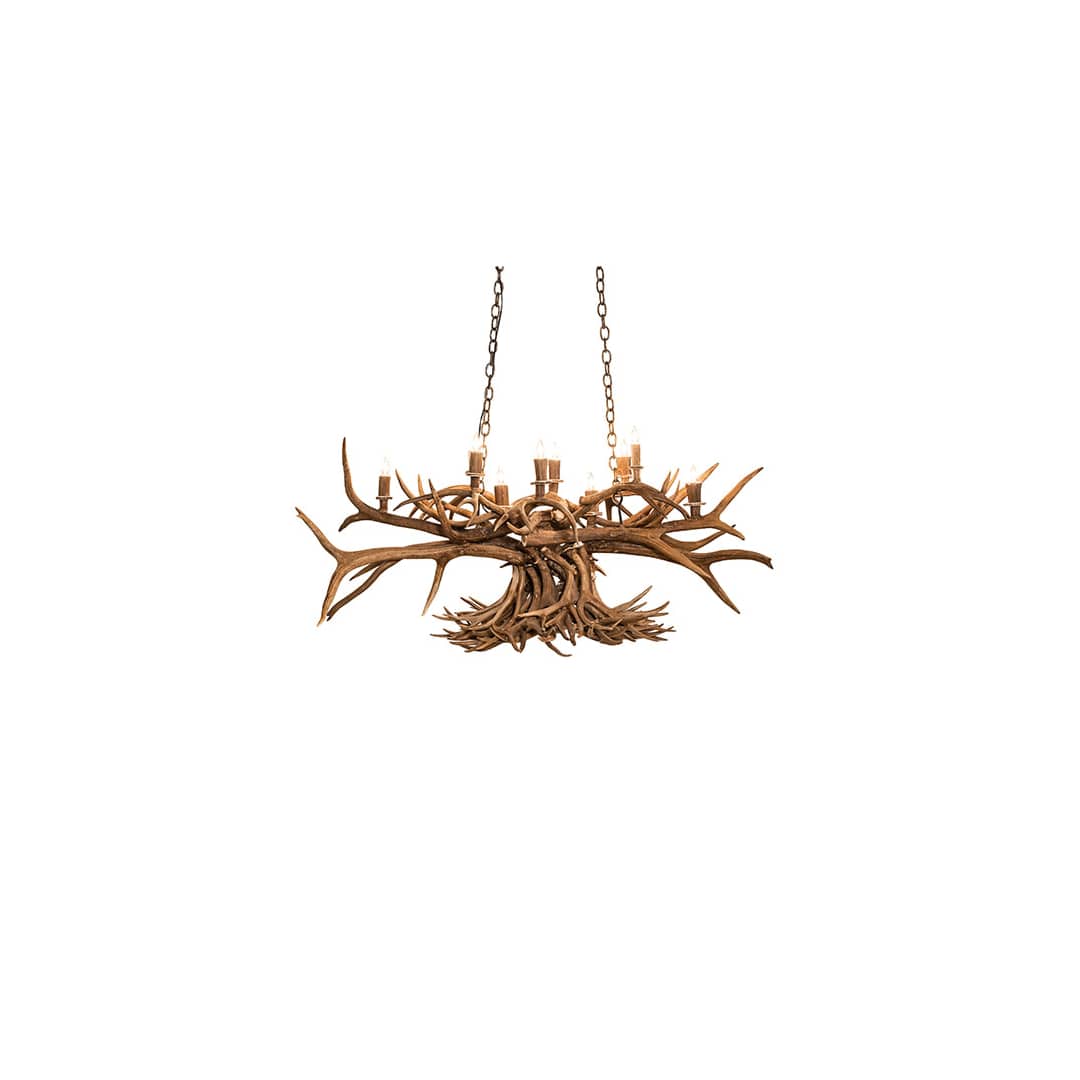 Long Antlers 10 Light 33" Wide Antler Candle Style Chandelier
