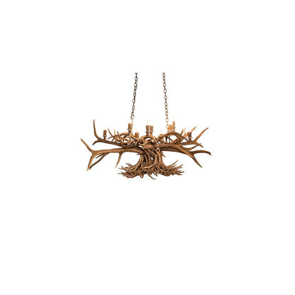 Long Antlers 10 Light 33" Wide Antler Candle Style Chandelier