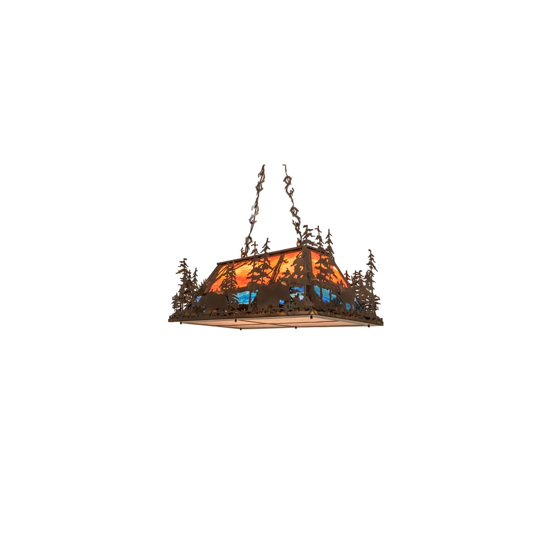 6 Light 36" Wide Abstract Linear Pendant