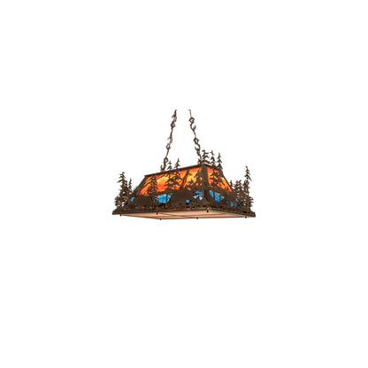 6 Light 36" Wide Abstract Linear Pendant