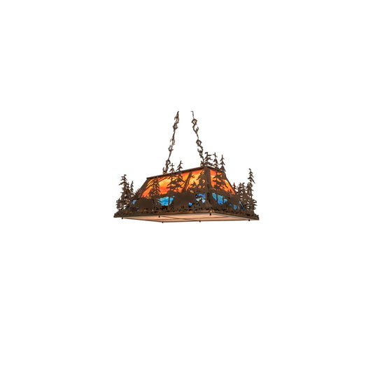6 Light 36" Wide Abstract Linear Pendant
