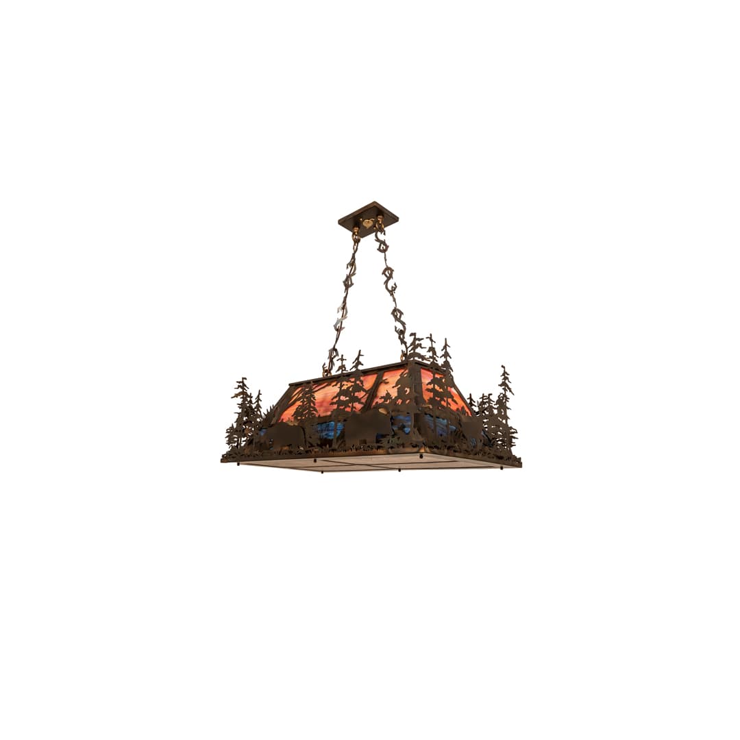 6 Light 36" Wide Abstract Linear Pendant
