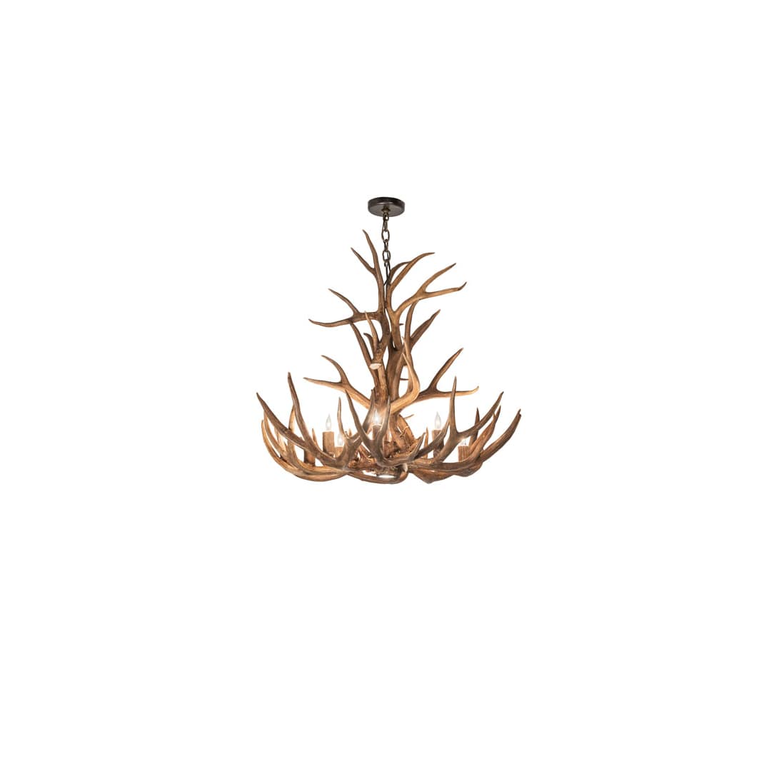 Antlers 8 Light 34" Wide Antler Candle Style Chandelier