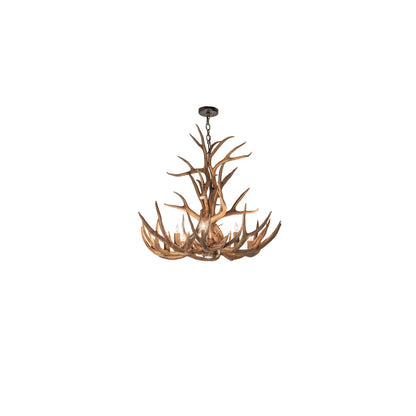 Antlers 8 Light 34" Wide Antler Candle Style Chandelier