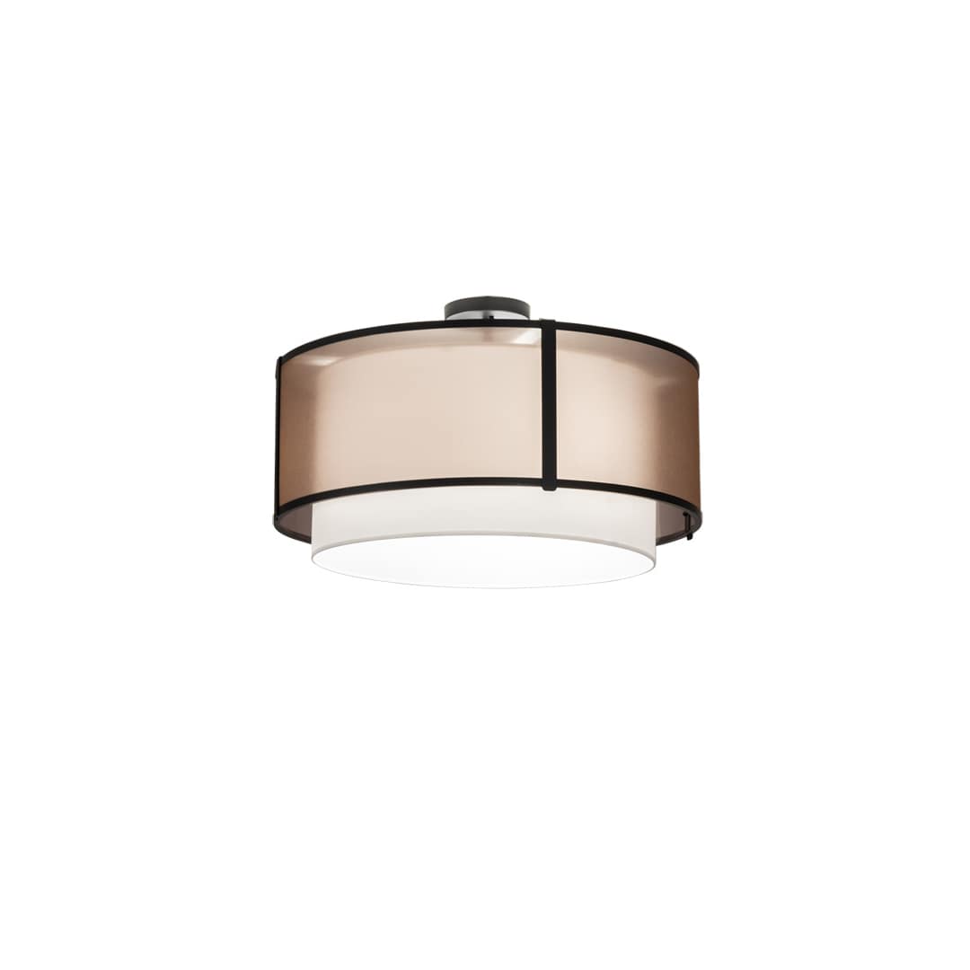 Cilindro 3 Light 30" Wide Semi-Flush Drum Ceiling Fixture - Flat Black Finish - Medium Bulb Base