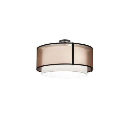 Cilindro 3 Light 30" Wide Semi-Flush Drum Ceiling Fixture - Flat Black Finish - Medium Bulb Base