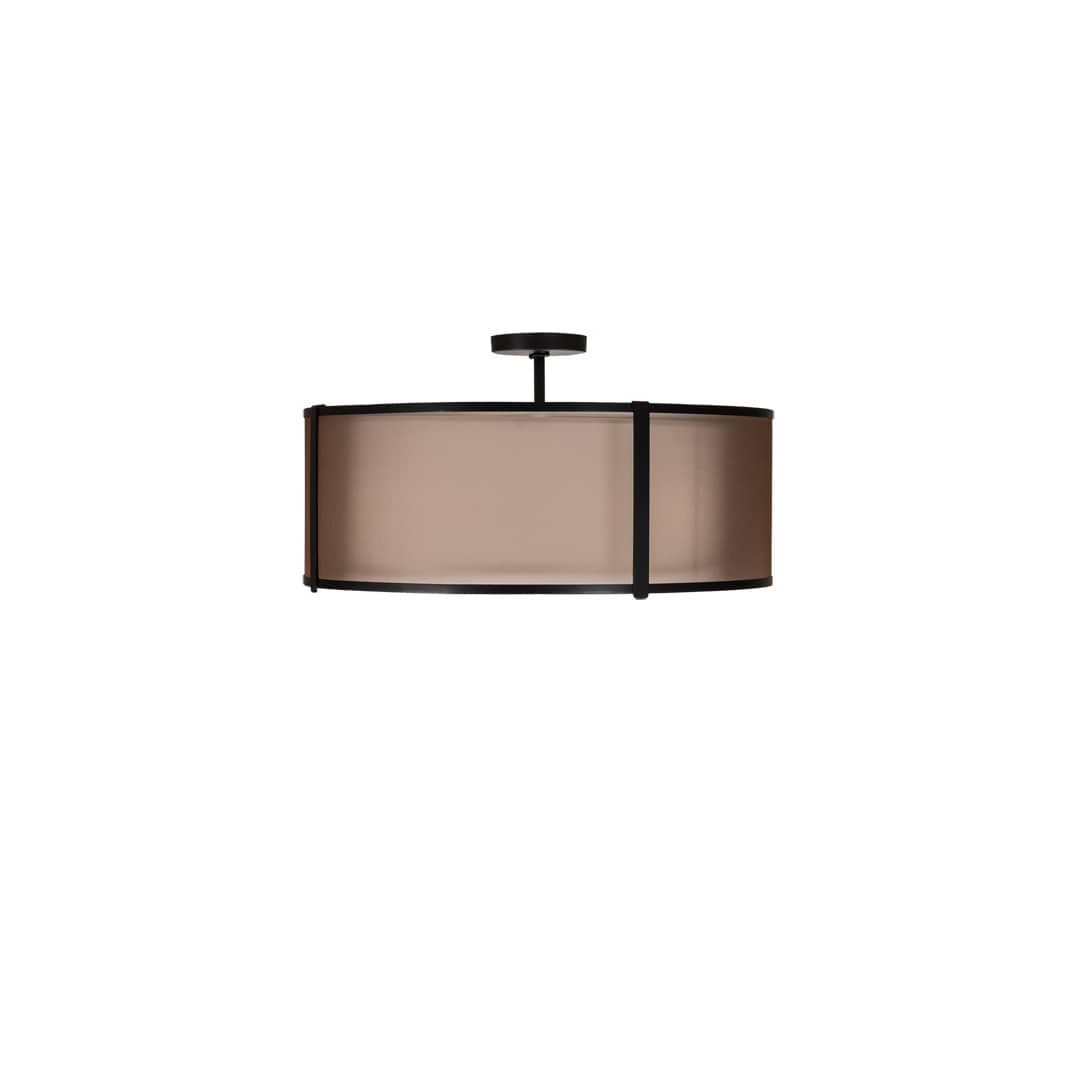 Cilindro 3 Light 30" Wide Semi-Flush Drum Ceiling Fixture - Flat Black Finish - Medium Bulb Base