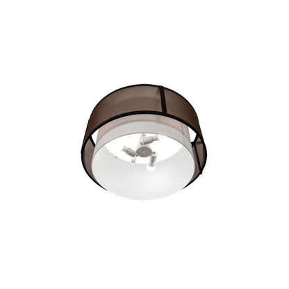 Cilindro 3 Light 30" Wide Semi-Flush Drum Ceiling Fixture - Flat Black Finish - Medium Bulb Base