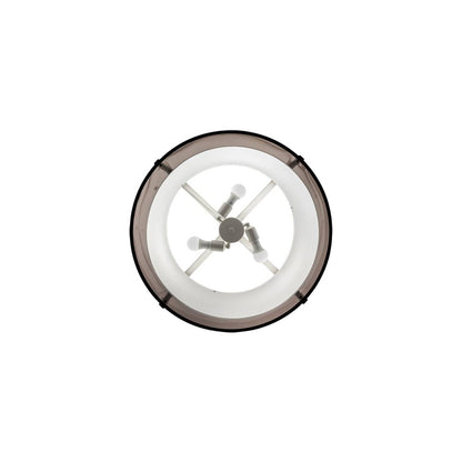 Cilindro 3 Light 30" Wide Semi-Flush Drum Ceiling Fixture - Flat Black Finish - Medium Bulb Base