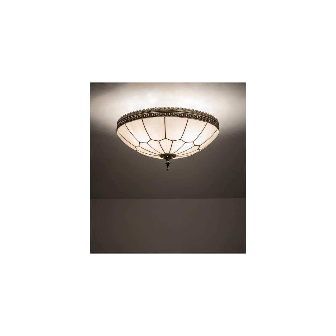 Vincent Honeycomb 4 Light 20" Wide Semi-Flush Bowl Ceiling Fixture - Antique Brass Finish