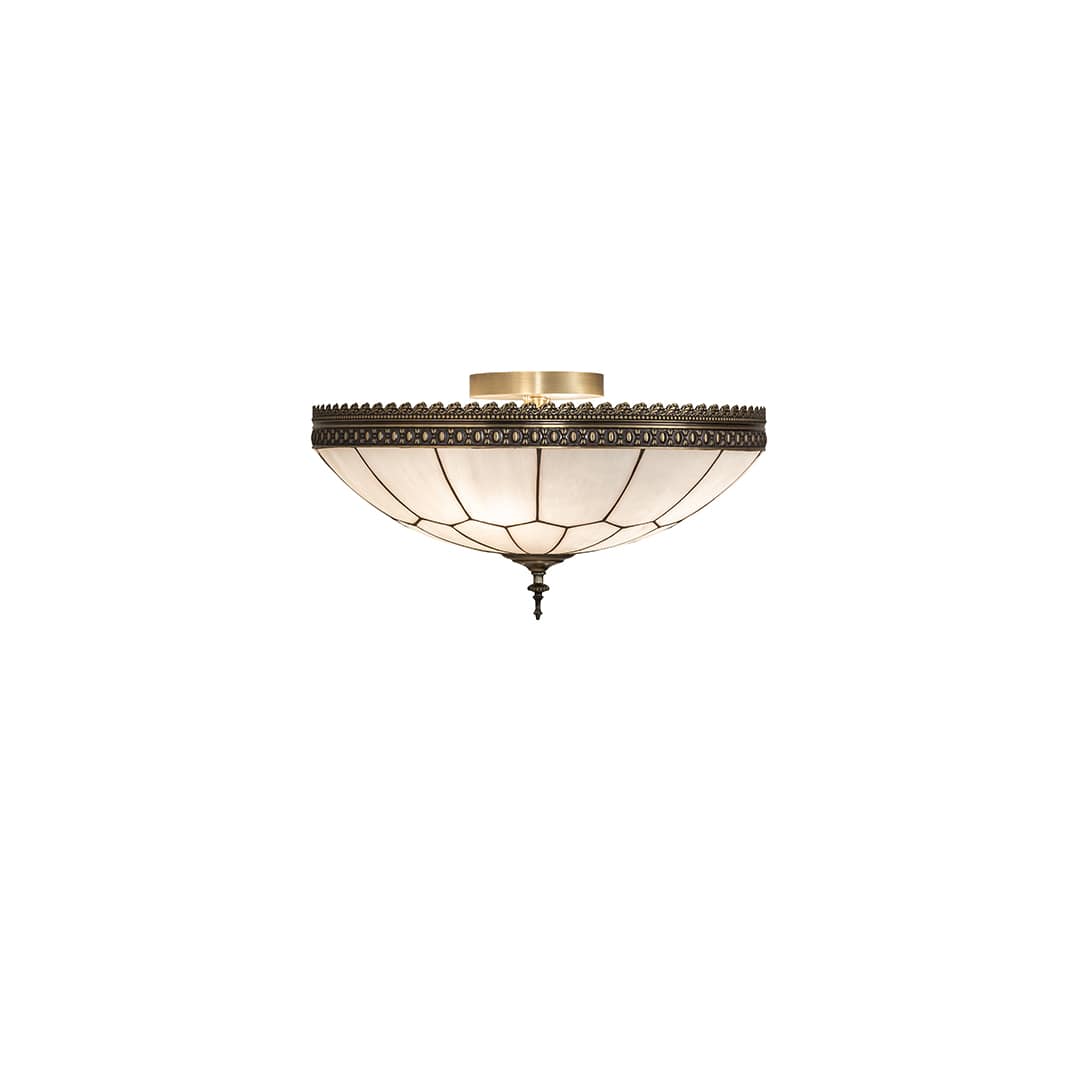 Vincent Honeycomb 4 Light 20" Wide Semi-Flush Bowl Ceiling Fixture - Antique Brass Finish