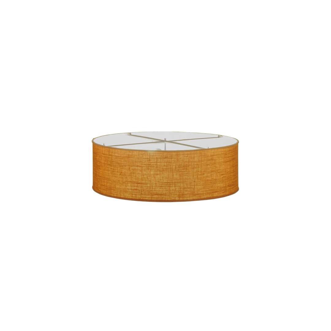 Cilindro 3 Light 36" Wide Semi-Flush Drum Ceiling Fixture with Copper Burlap Shade - Nickel Finish