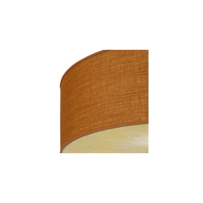 Cilindro 3 Light 36" Wide Semi-Flush Drum Ceiling Fixture with Copper Burlap Shade - Nickel Finish