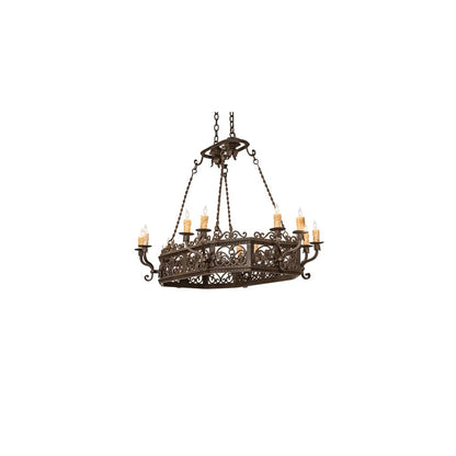Long Conques 12 Light 50" Wide Taper Candle Style Chandelier