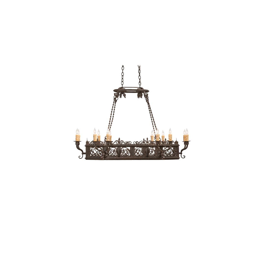 Long Conques 12 Light 50" Wide Taper Candle Style Chandelier