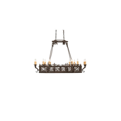 Long Conques 12 Light 50" Wide Taper Candle Style Chandelier