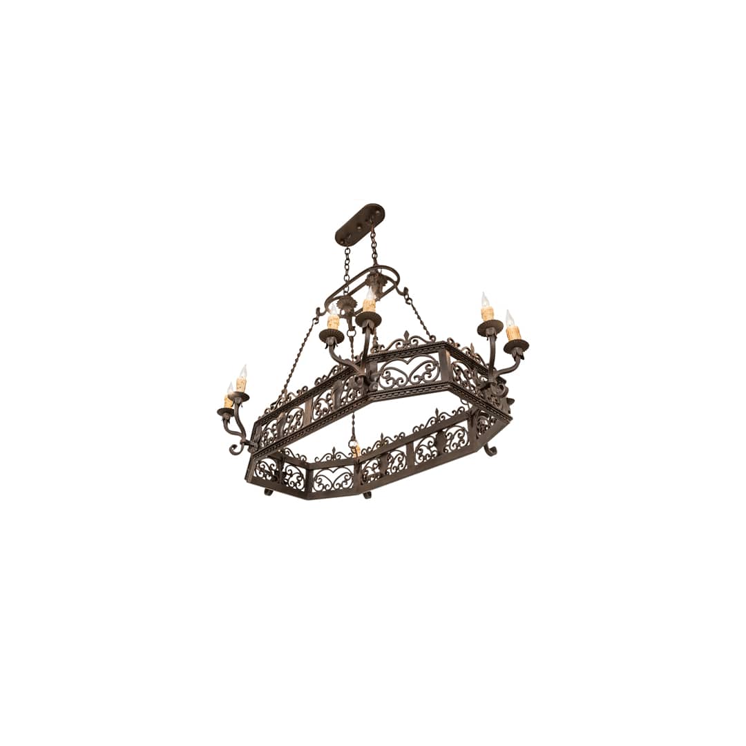 Long Conques 12 Light 50" Wide Taper Candle Style Chandelier