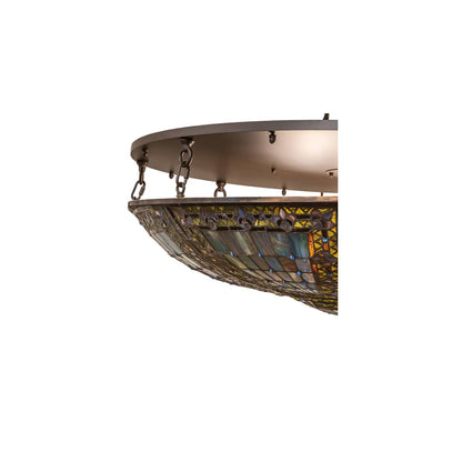 Fleur-de-lis 8 Light 40" Wide Semi-Flush Bowl Ceiling Fixture - Oil Rubbed Bronze Finish
